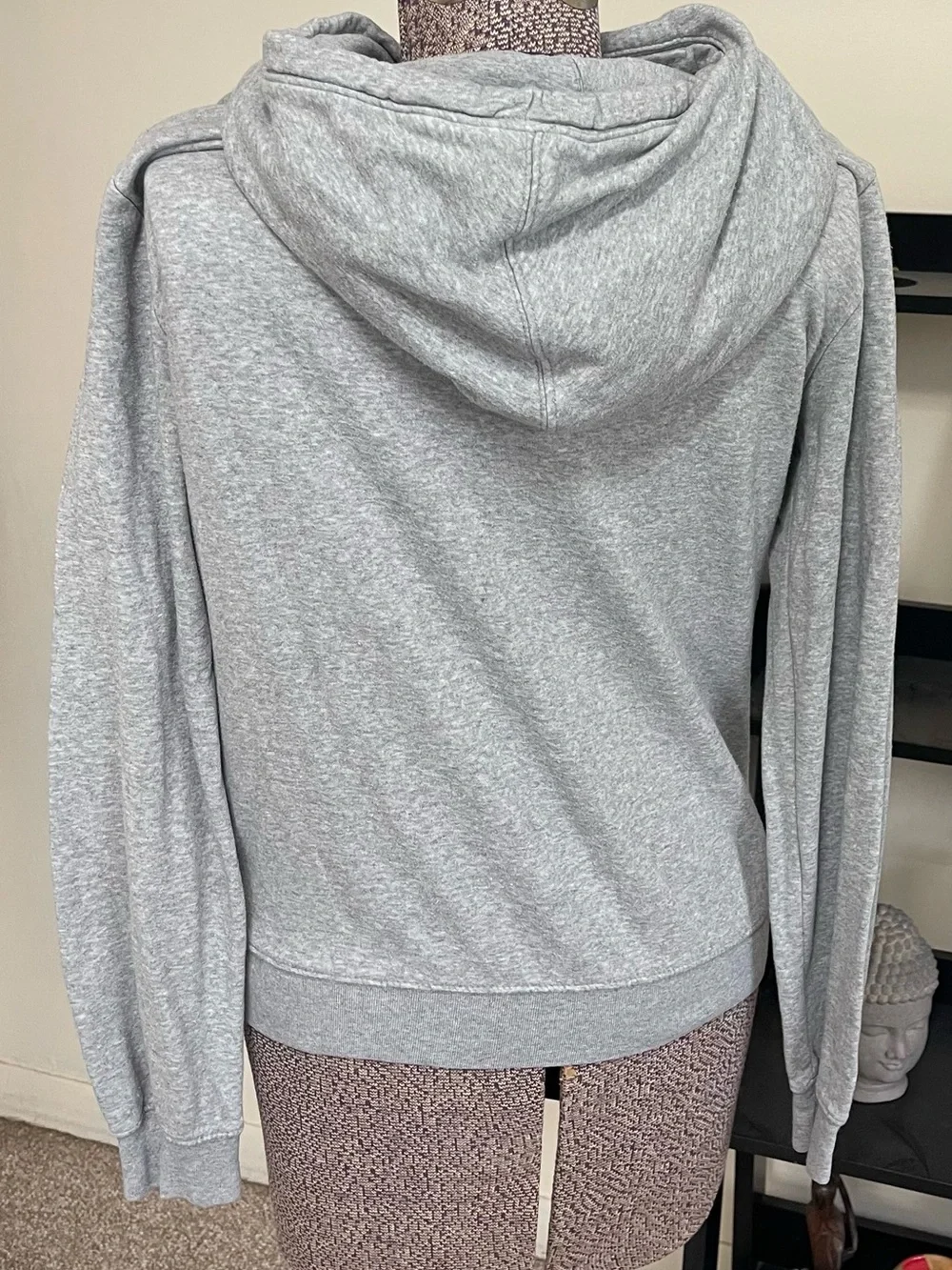 Nike Light Gray Funnel Neck Hoodie with Rose Gold Swoosh